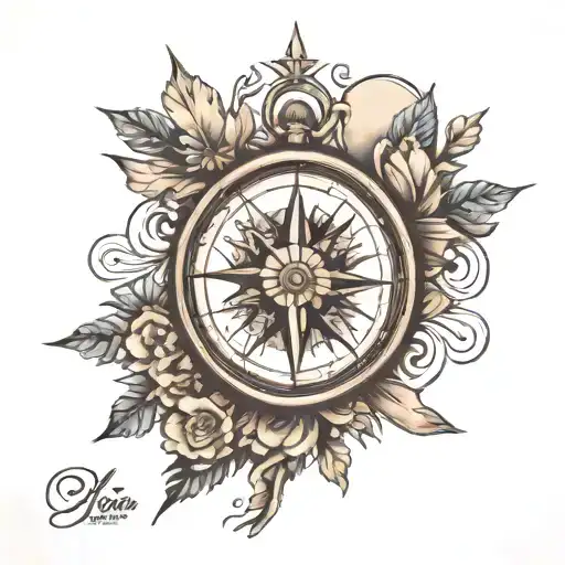 Compass Couple Tattoo With From Treeline