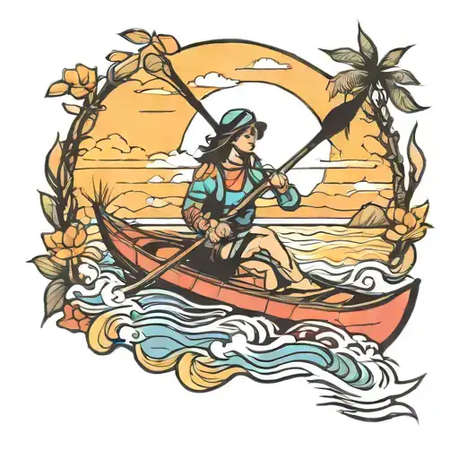 Kayaking Away Sunset