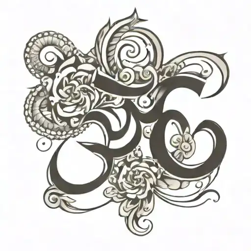 Om Symbol And Letter T