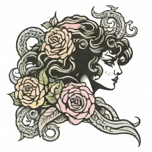 Warrior Medusa With Rose