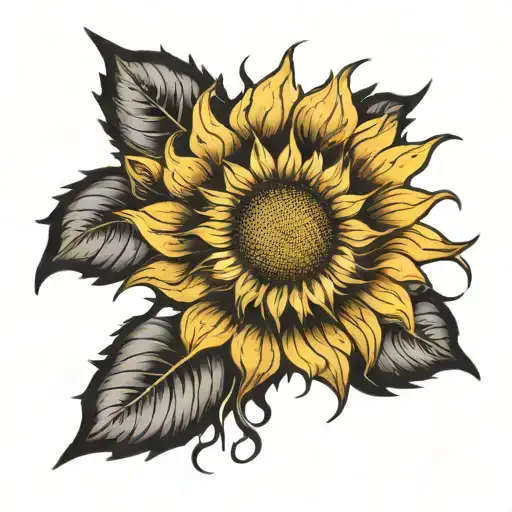 Sun Rays And Sunflower Scary