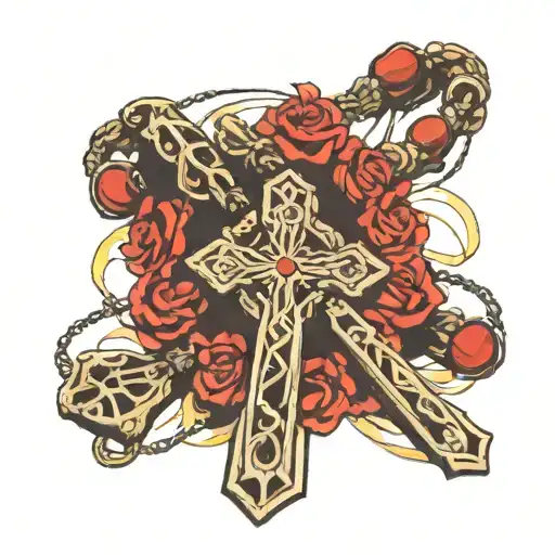 Forearm Rosary Tattoo With Rosario