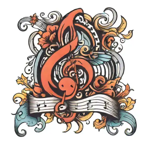 Music Note Tattoo Design