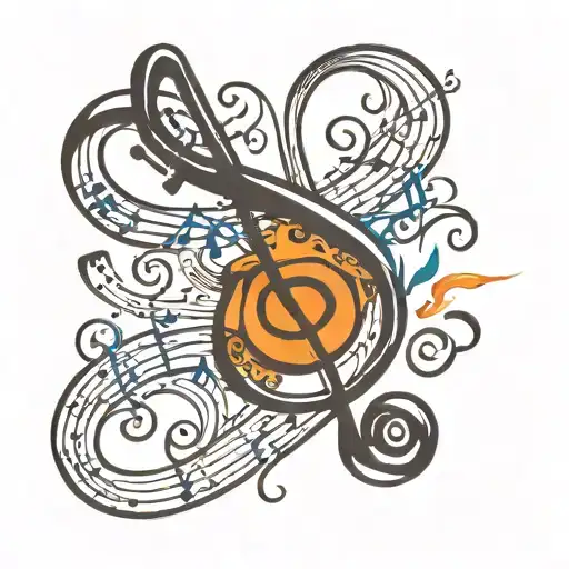 Simple Music Note Tattoo Design