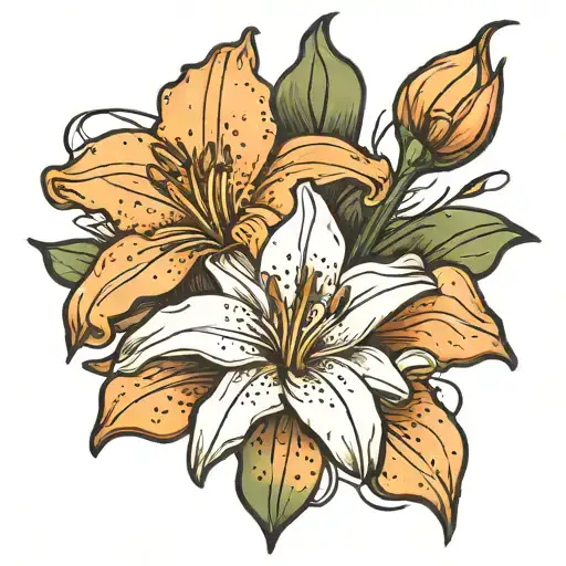 Lily Flower And Paw Print