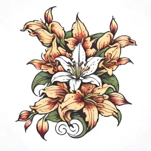 Lily Flower And Paw Print