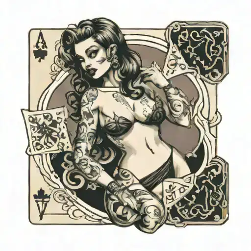 Sexy Girl Nude With Playing Card In Hand