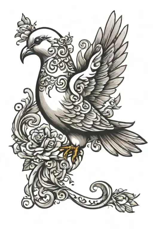 Dove With Scroll Wrapped