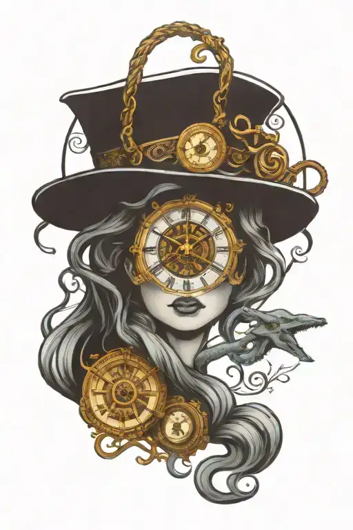Medusa And Illuminati Eye And A Clock Face