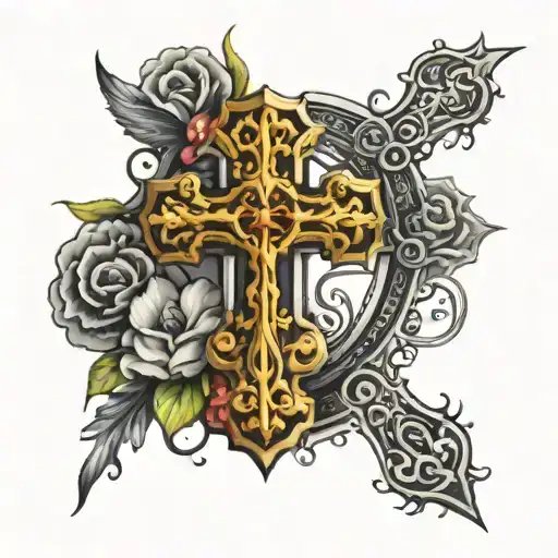 Religious Cross Surrounded