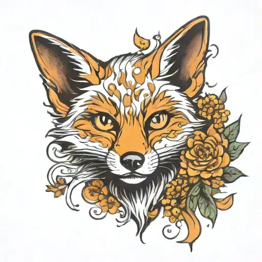 A Golf Ball Numbered 125 With An Orange Fox Around It And Gold Flowers