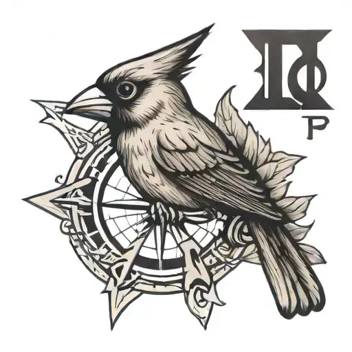 Cardinal Directions Symbol With 18 And Letters P And A