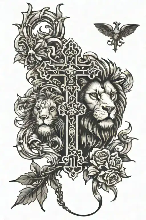 Crosses And Lion