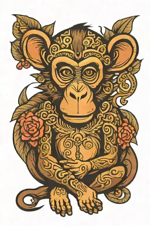 Monkey For Behind The Ear Sitting