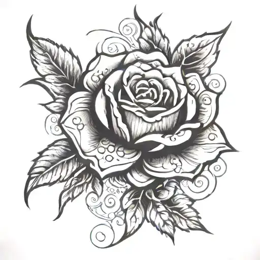 Black Rose With The Words Andrew James Cruz