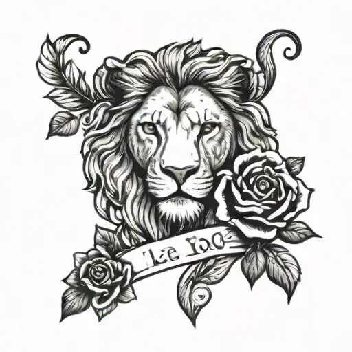 Leo Symbol With Lion Quote About Self-love And A Rose