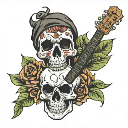 Rfg Money Guitars Skull And Roses