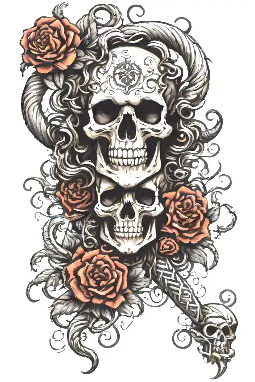 Skull Medusa Greek Mythology Inspired