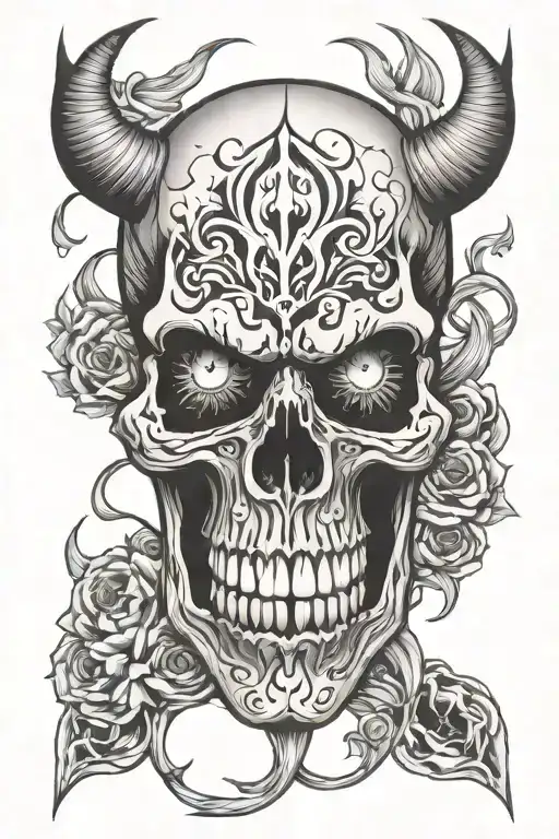 Demon Skull Face