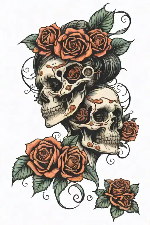 Skulls Roses Woman Sexy Alternative Music