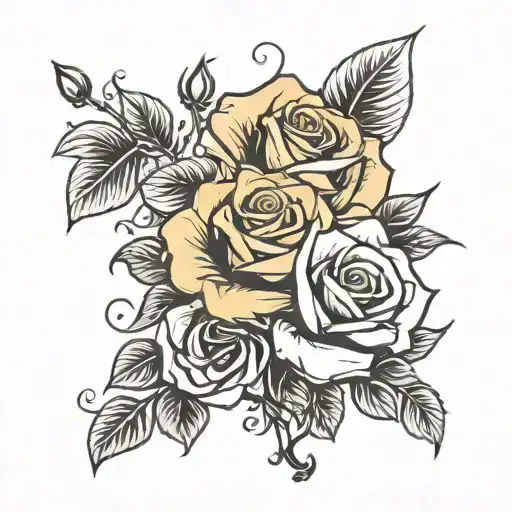 Roses With A Word Stem Wrapped