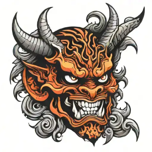 Oni Mask With Dragon