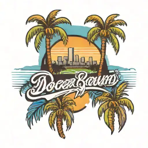 Dodger Stadium With Los Angeles Skyline And Palm Trees In Background