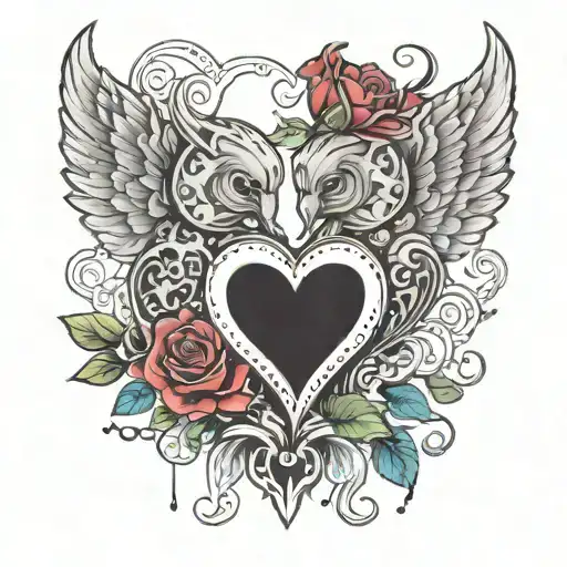 M And C In Love Heart