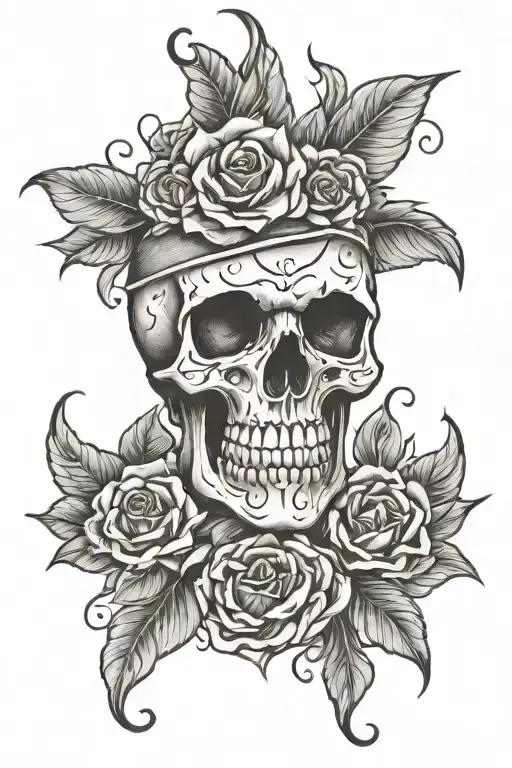 Knee Tattoo Skull