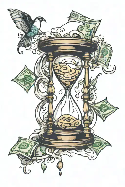 Hourglass Falling Money