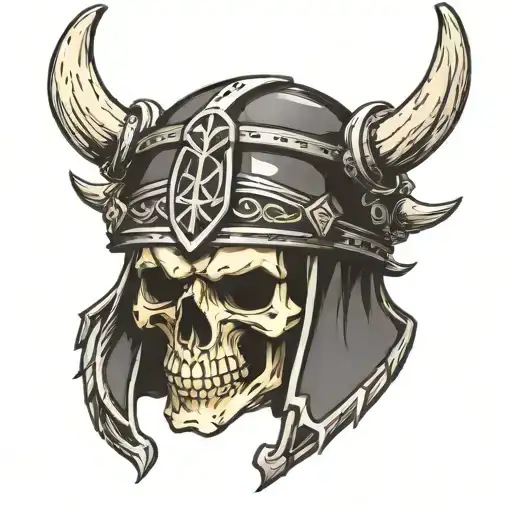 Skull In Helmet Celtic Viking