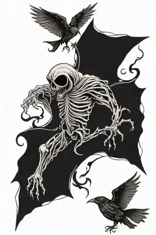 Deathly Hallows Black Crows Dementors Flying