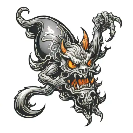 One Leg Demon In Bubble Letters