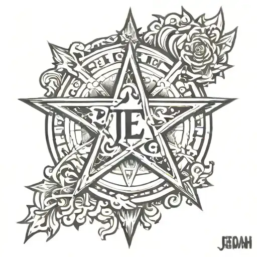 A Tattoo That Says Jediah With A Star