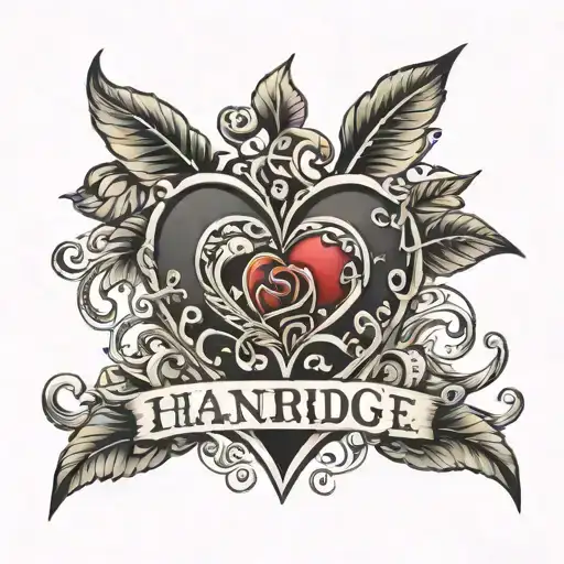 The Word 'Hanridge' Shaped Into A Heart