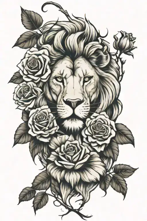 Lion Roses And Family