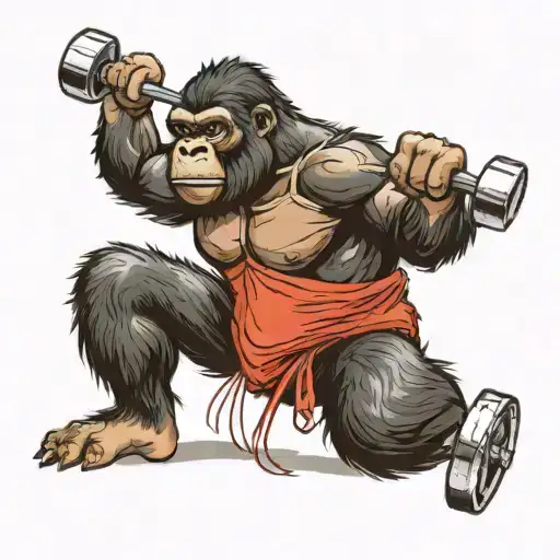 Gorilla Lifting Weights