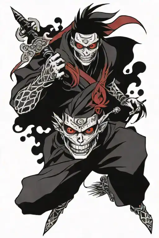 Shinigami From Naruto In Red And Black Colors