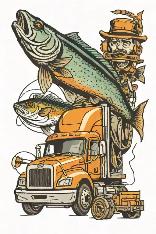 Semi Truck And Fishing