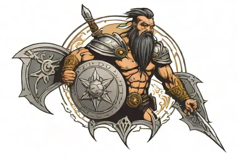 Warrior With Shield And Speer