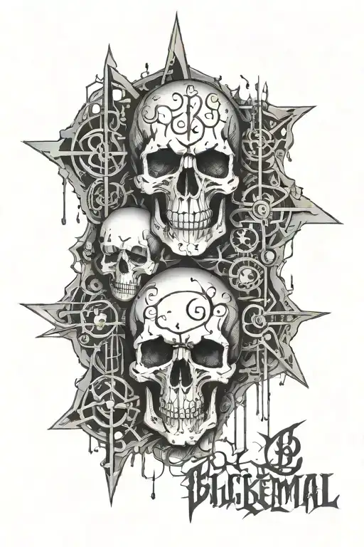 Blackmetal Techno Dnb Text With Acid Background