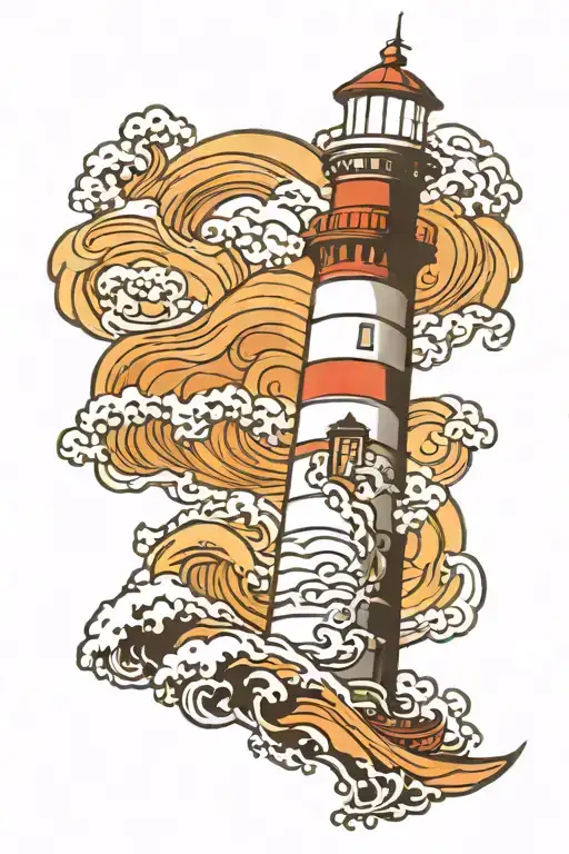 Lighthouse With Waves Crashing