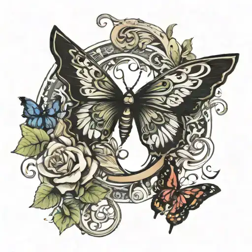 999 Butterfly And Crescent Moon