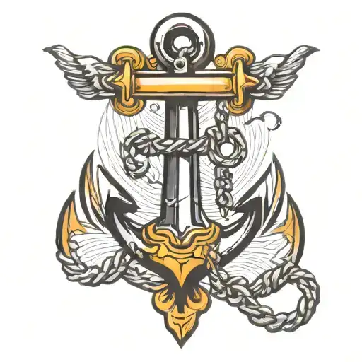 Anchor With Chain That Tied