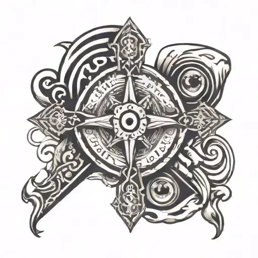 Christian Cross And Eyes Representing The Fate And The Mission One Has Thanks To God