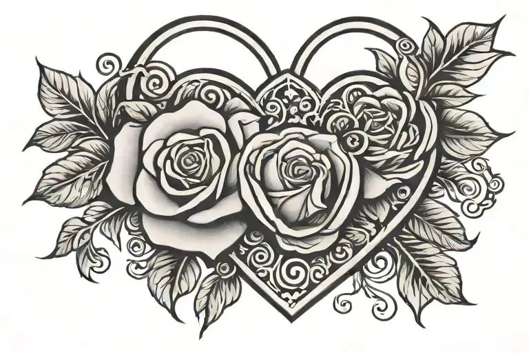 Rose Heart Shaped Lock