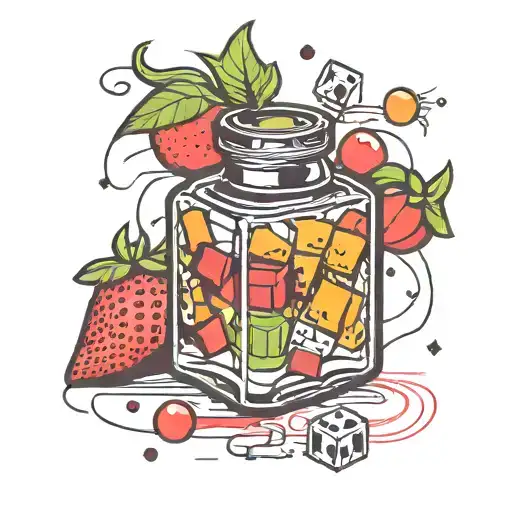 Rubix Cube In Strawberry Vodka Bottle With Halloween Vibes Cute