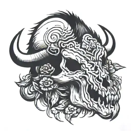 Bison Skull Oil Lines