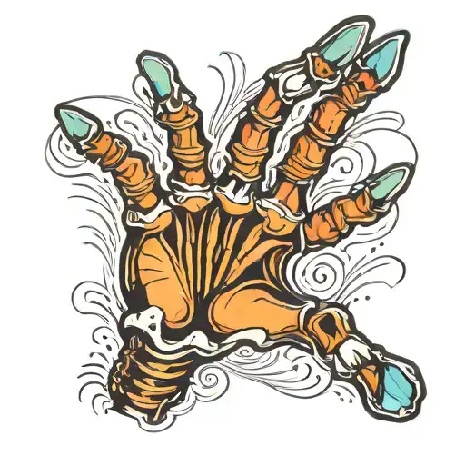 Skeleton Hand Palm Up