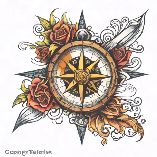 Compass Tatoo Design